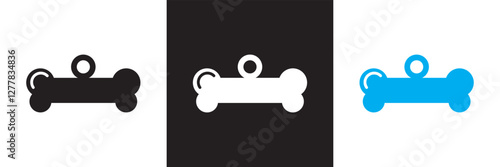 Bone tag icon vector .  Dog tag  sign icon. isolated on white and black background. Vector illustration. EPS 10