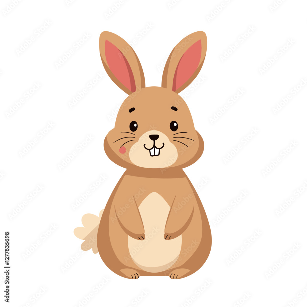 Obraz premium Cute cartoon rabbit illustration for children's storybooks A charming bunny design with a sweet whimsical character Ideal for kids' projects