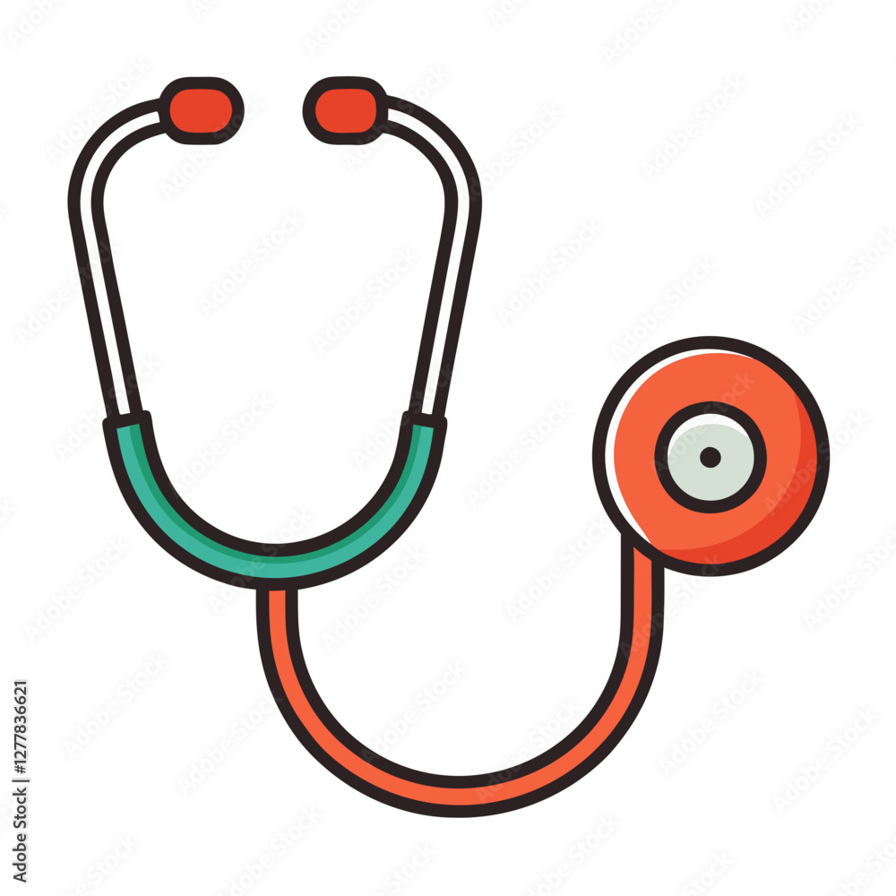 Illustration of a Stethoscope with Colorful Tubing, A vector illustration of a stethoscope with vibrant, colorful tubing and a round chest piece, commonly used in medical examinations.
Illustration of a Stethoscope with Colorful Tubing, A vector illustration of a stethoscope with vibrant, colorful tubing and a round chest piece, commonly used in medical examinations.