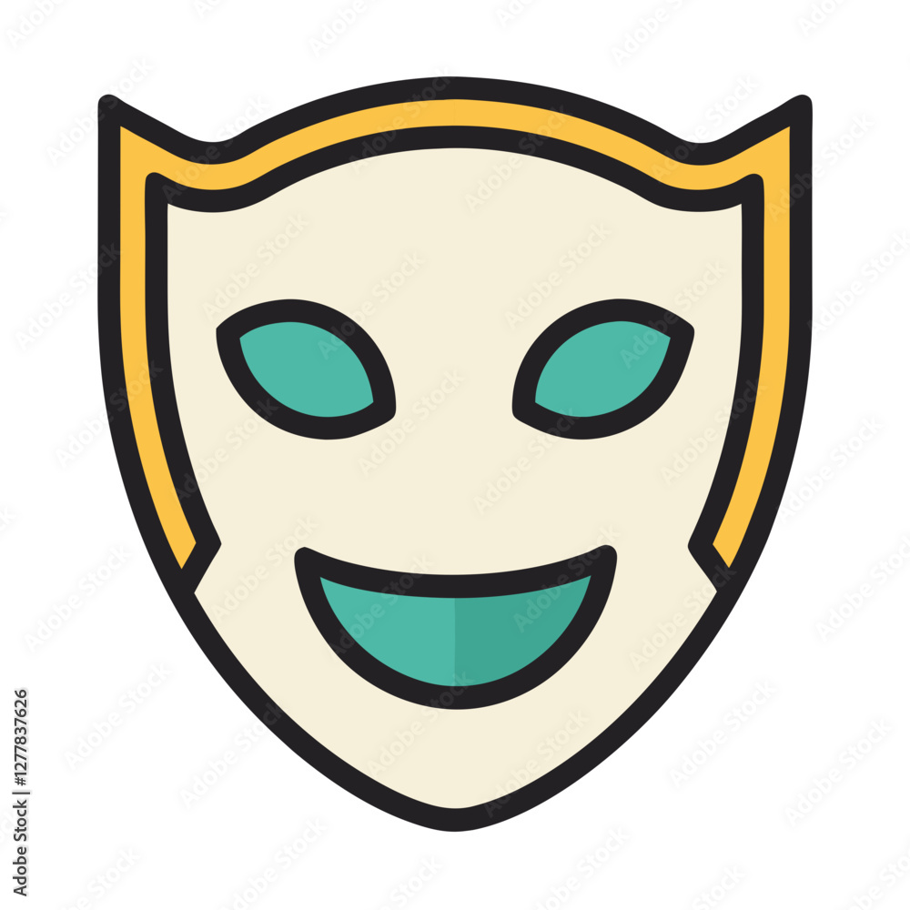Fototapeta premium Simple smile mask vector illustration 