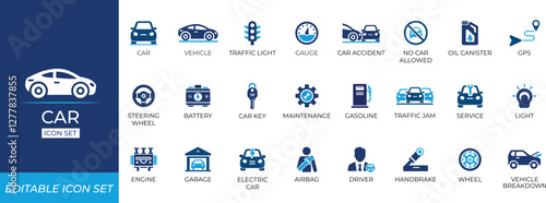 Car service icon set - Sold icon collection.