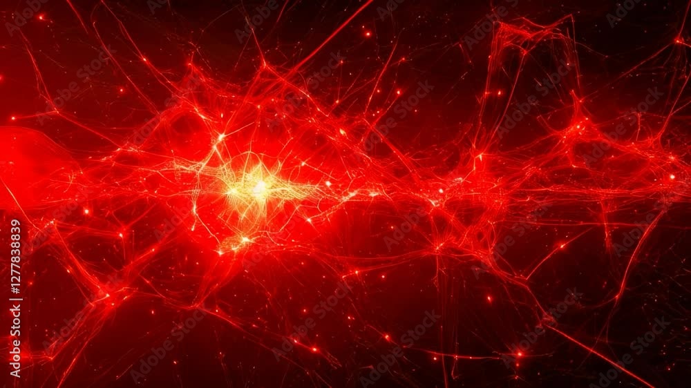 Energy shock wave, a red shock wave spreading from the central point, illuminates the entire black background Energy shock wave, a red shock wave spreading from the central point, illuminates the entire black background
