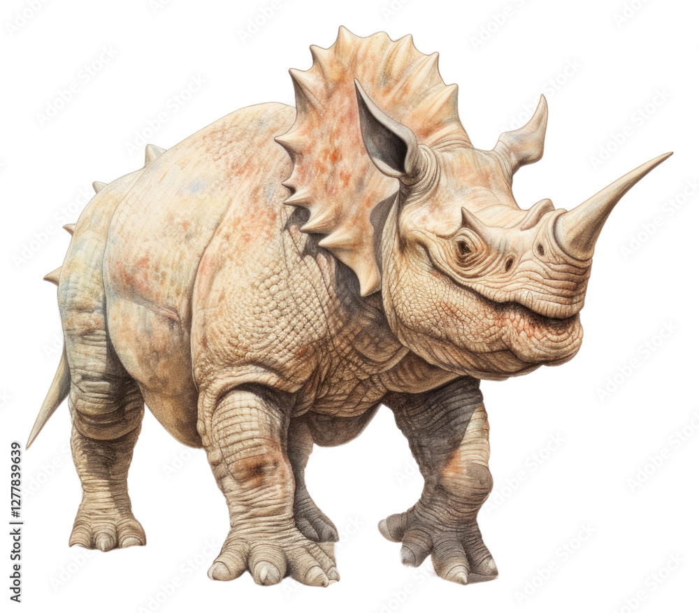 Fototapeta premium PNG Triceratop dinosour full body dinosaur wildlife animal.
