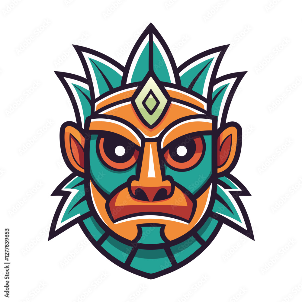 Fototapeta premium Tribal warrior mask vector illustration