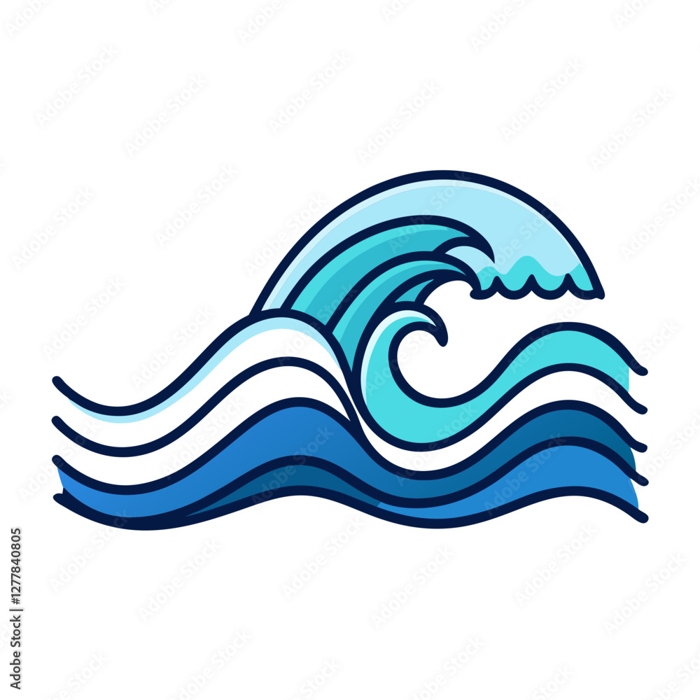 Ocean Wave Vector in Blue and Aqua with Foam Details, A dynamic vector illustration of an ocean wave in shades of blue and aqua, featuring white foam, perfect for coastal-themed designs.
Ocean Wave Vector in Blue and Aqua with Foam Details, A dynamic vector illustration of an ocean wave in shades of blue and aqua, featuring white foam, perfect for coastal-themed designs.