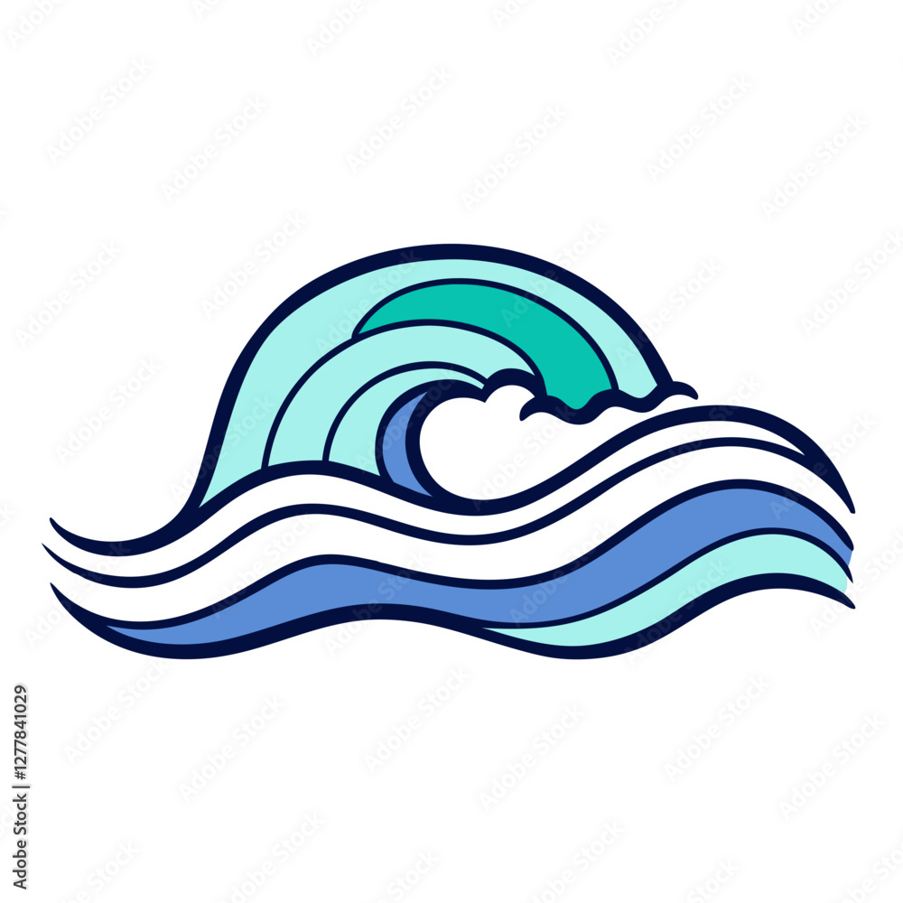 Abstract Ocean Wave Vector with Blue and Green Tones, A minimalist vector illustration of an abstract ocean wave with flowing blue and green lines, ideal for beach and ocean-themed designs.
Abstract Ocean Wave Vector with Blue and Green Tones, A minimalist vector illustration of an abstract ocean wave with flowing blue and green lines, ideal for beach and ocean-themed designs.