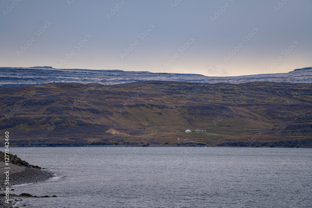 The autumn landscape in Westfjords, Iceland. The autumn landscape in Westfjords, Iceland.