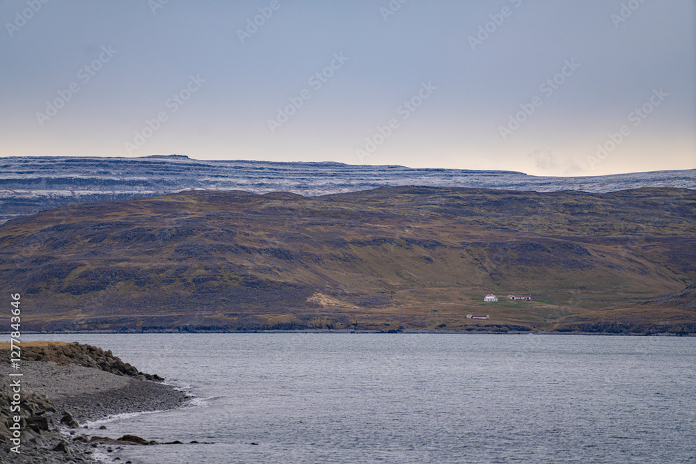 The autumn landscape in Westfjords, Iceland. The autumn landscape in Westfjords, Iceland.