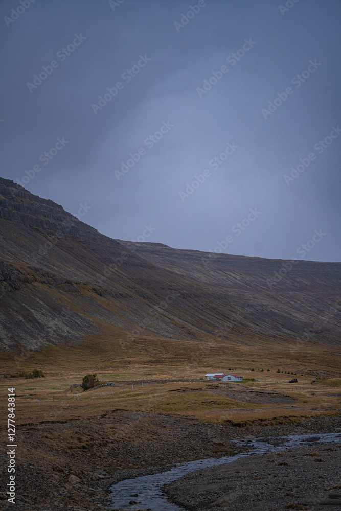 Fototapeta premium The autumn landscape in Westfjords, Iceland. 