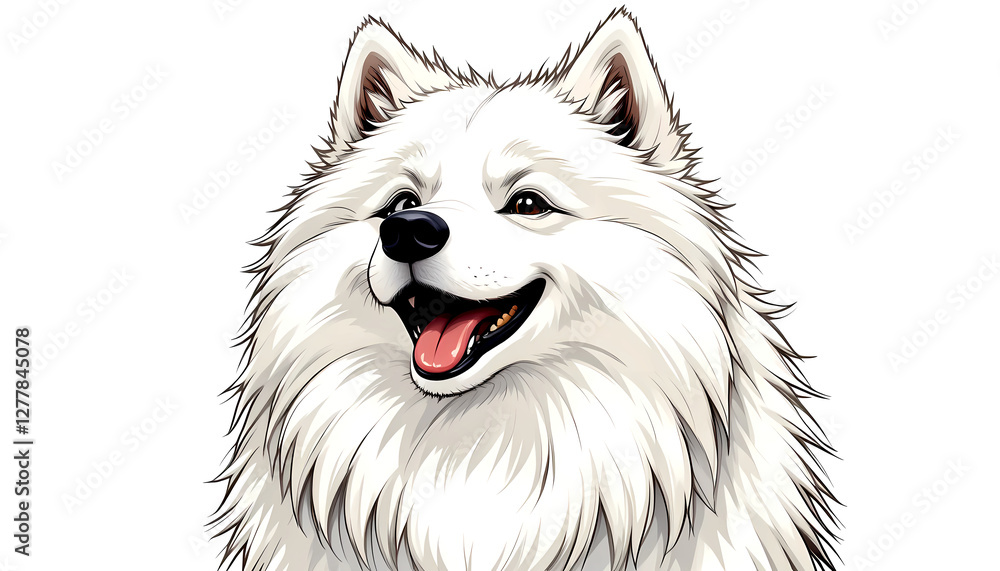 Fototapeta premium samoyed on white background 