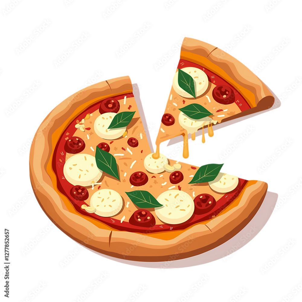 Delicious Pizza: Image & Recipe isolated on transparent background Delicious Pizza: Image & Recipe isolated on transparent background