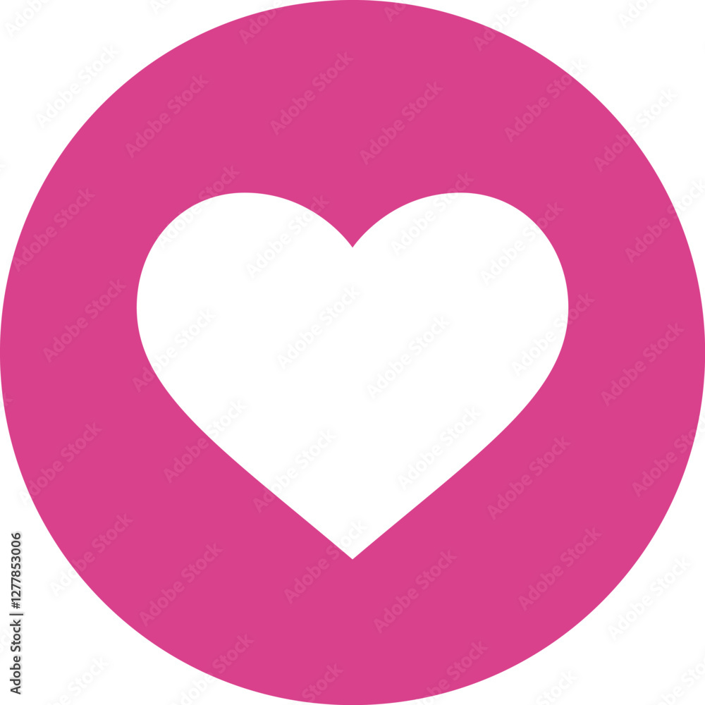 Pink circle with white heart shape at the center representing love, affection, care, and positive emotions, perfect for Valentine s Day or any romantic occasion Pink circle with white heart shape at the center representing love, affection, care, and positive emotions, perfect for Valentine s Day or any romantic occasion