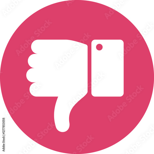 Thumb down vector icon symbolizes dislike, disapproval, or negative feedback, often used in social media or review platforms to express dissatisfaction with content or products