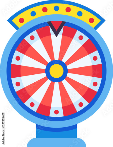 Wheel of fortune spinning, offering exciting opportunities for winning prizes and experiencing the thrill of chance in games, amusement parks, and casinos