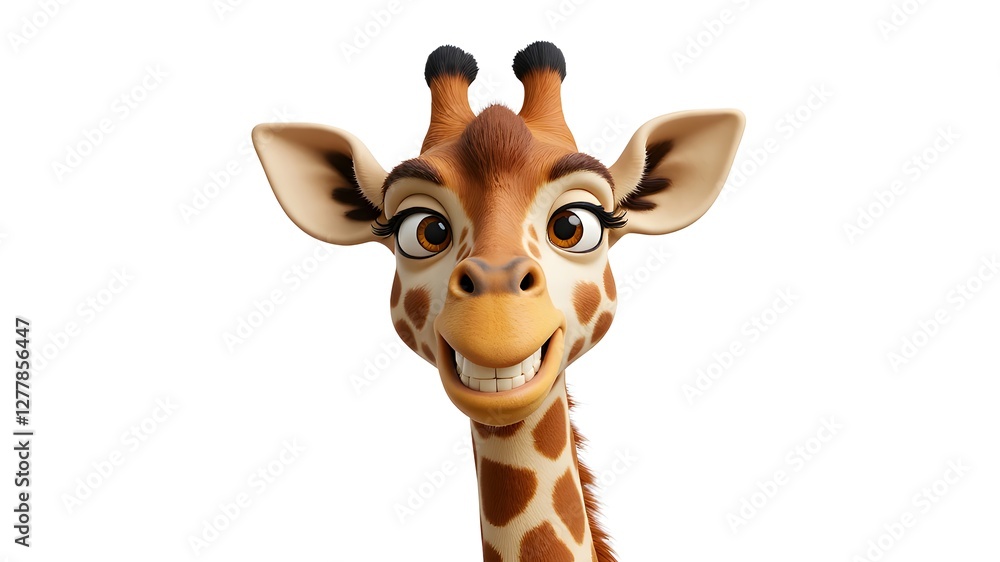 Obraz premium Cartoon giraffe smile
