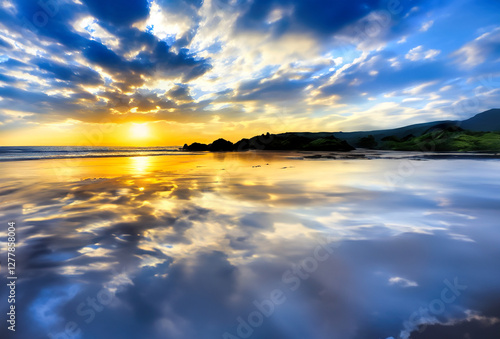 Sunset over the sea