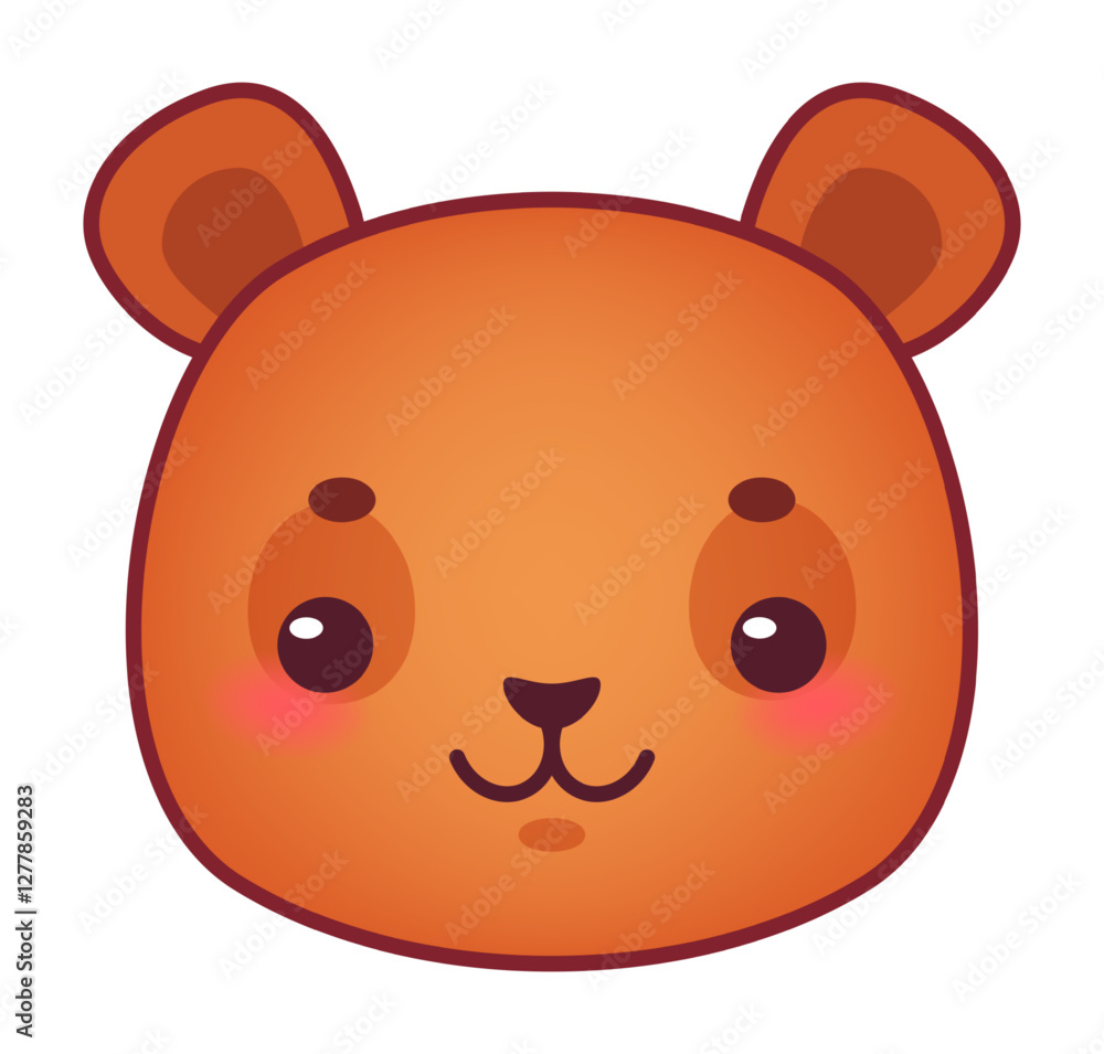 Cartoon illustration of a cute brown bear cub with big eyes and rosy cheeks, looking happy and adorable in a kawaii style, perfect for children s products and designs Cartoon illustration of a cute brown bear cub with big eyes and rosy cheeks, looking happy and adorable in a kawaii style, perfect for children s products and designs