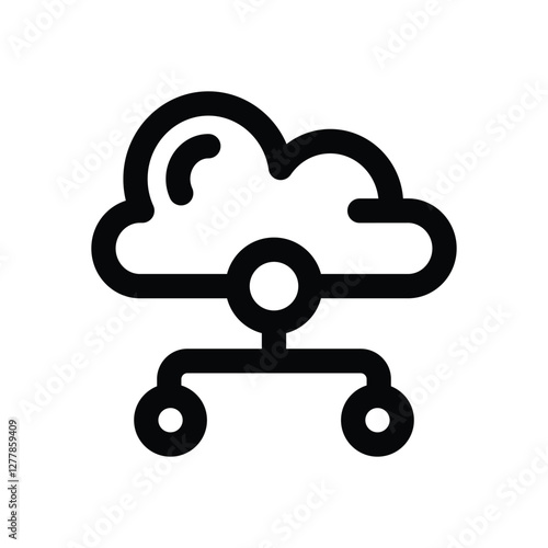 cloud computing line icon. Clean and minimalist vector icon for websites, mobile apps, presentations, and logos. Fully scalable and customizable for any project.