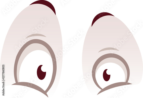 Pair of cartoon eyes expressing surprise and disbelief, featuring raised eyebrows and wide pupils, conveying a sense of astonishment and wonder