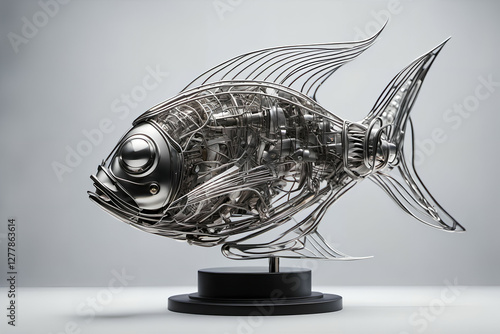 Wire fish figurine. Digital...