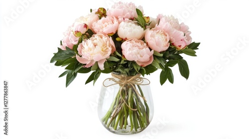 Wallpaper Mural beautiful pink peony bouquet in glass vase Torontodigital.ca