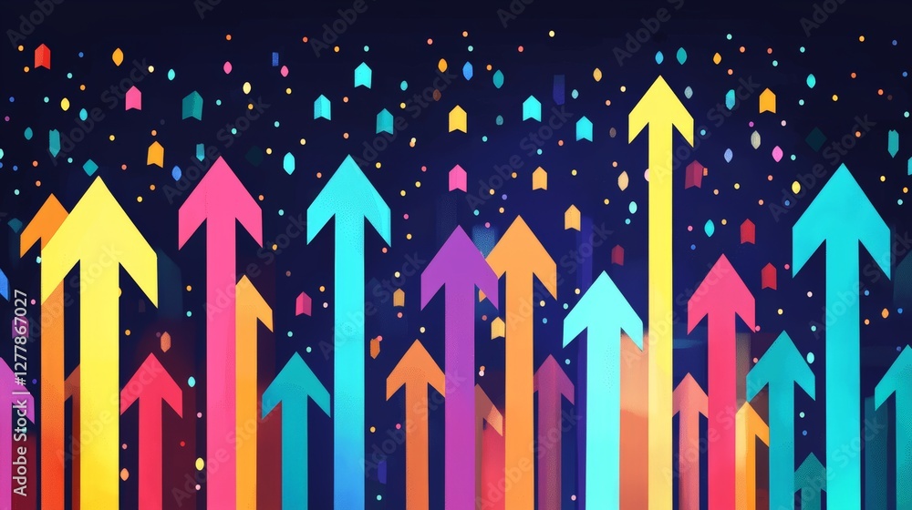 a vibrant graphic of upward pointing arrows a vibrant graphic of upward pointing arrows