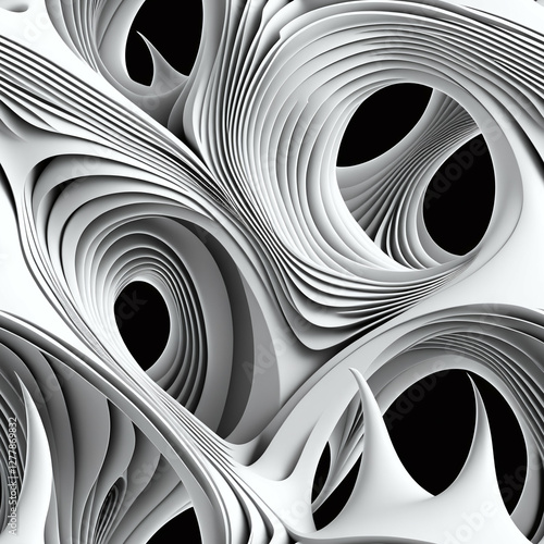 Abstract 3D wavy shapes, Se...