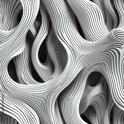 Abstract 3D wavy shapes, Se...