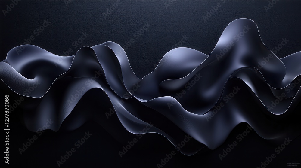 Fototapeta premium Abstract dark waves flowing seamlessly, creating a dynamic and elegant visual.
