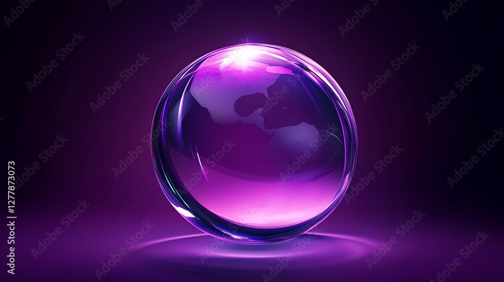 Purple Crystal Globe: A Digital Rendering of Earth Purple Crystal Globe: A Digital Rendering of Earth