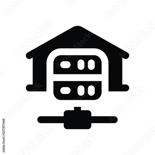 data warehouse glyph icon. Strong and solid vector icon for websites, mobile interfaces, presentations, and visual branding. High quality and easy to edit.