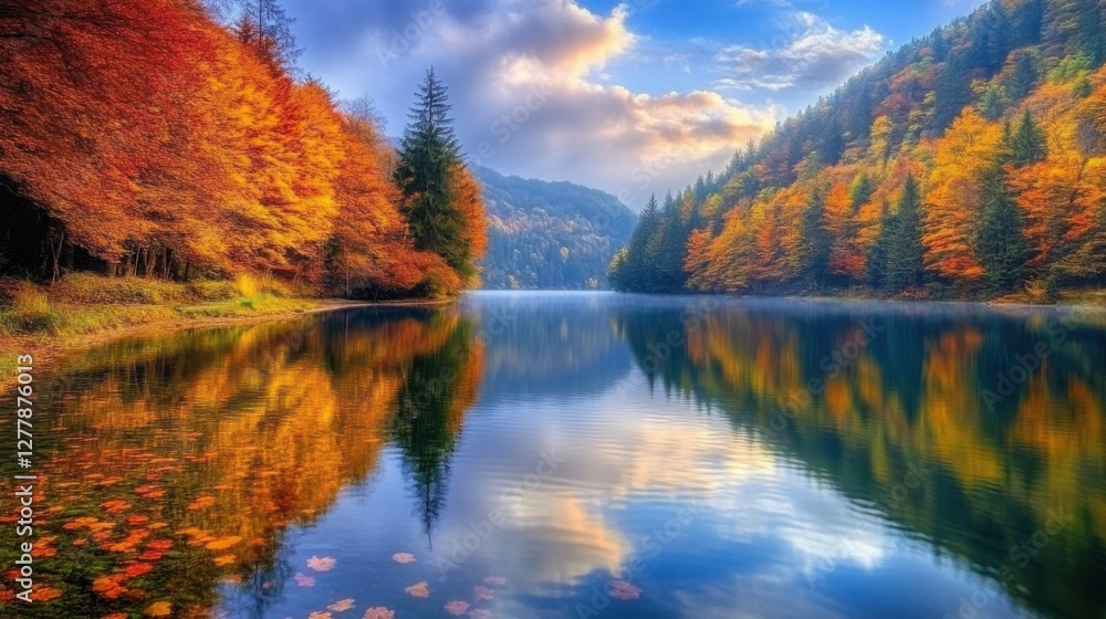 autumn lake reflection landscape autumn lake reflection landscape