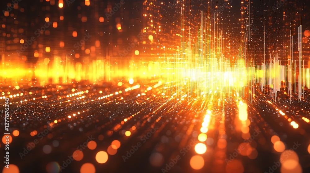 Fototapeta premium Abstract digital energy field, glowing particles