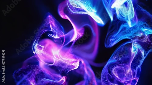 Firefly Abstract swirls and waves of ultraviolet light against a dark backdrop, creating a mesmerizi