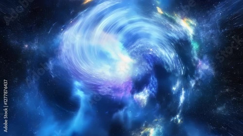 Firefly Abstract space background with swirling nebulae and cosmic clouds