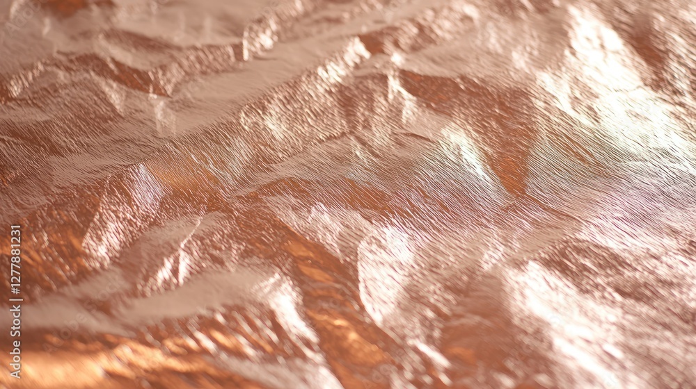 Obraz premium Copper foil showcases a fine-grain texture with subtly sanded metallic details.