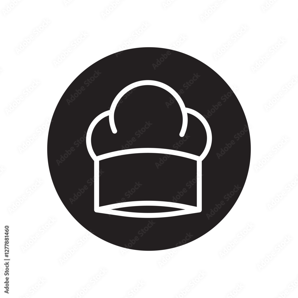 chef hat logo and icon vector silhouette design template on circle chef hat logo and icon vector silhouette design template on circle