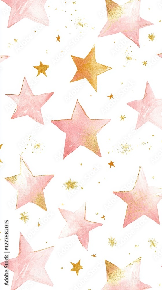 Dreamy Watercolor Starry Sky Pattern with Golden Glitter Accents for Festive and Whimsical Designs Dreamy Watercolor Starry Sky Pattern with Golden Glitter Accents for Festive and Whimsical Designs