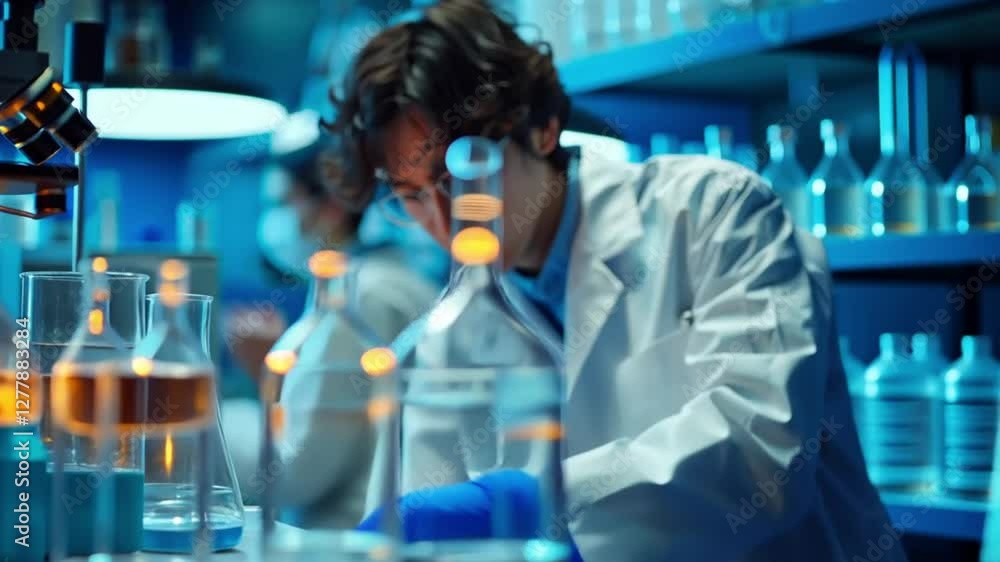Focused Scientist in a Modern Laboratory Focused Scientist in a Modern Laboratory