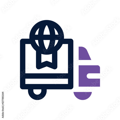 worldwide shipping dual tone icon. Sleek and modern vector icon for websites, mobile apps, marketing materials, and corporate design. Fully scalable and ready to use.