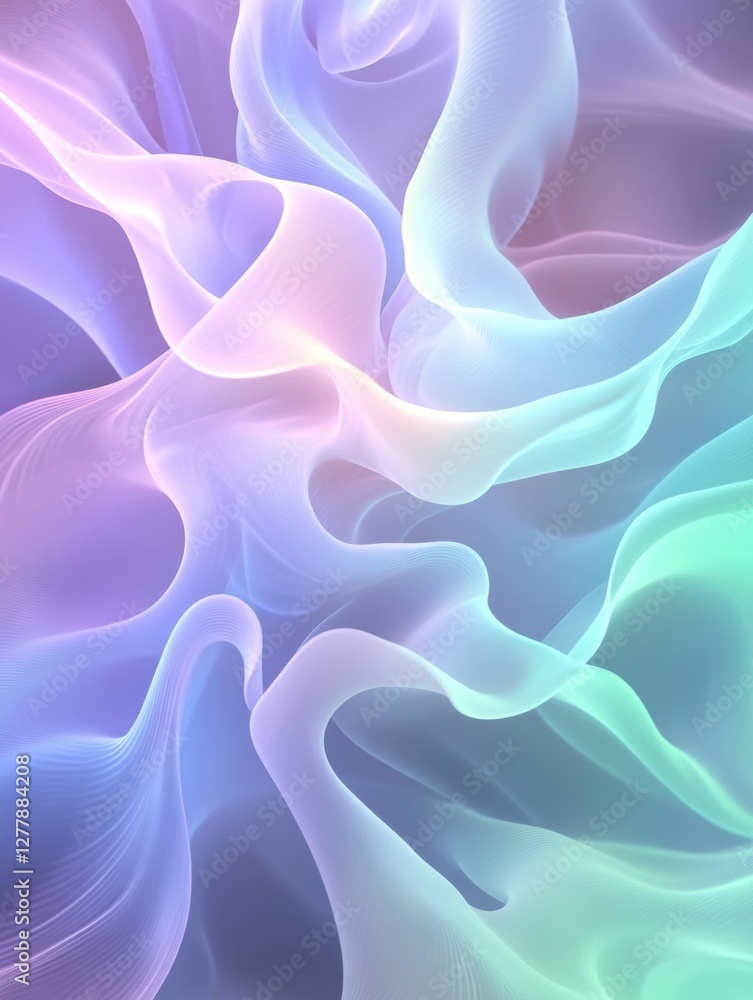 Fototapeta premium Dreamy pastel abstract background with fluid wavy texture