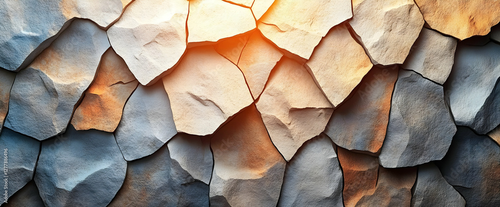 custom made wallpaper toronto digitalPolygonal Stone Texture Background in Shades of Gray Brown and White with Sunlight Effect