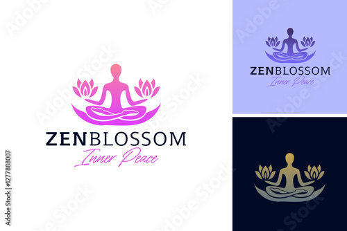 The "Zen Blossom" logo symbolizes tranquility and mindfulness, making it ideal for wellness and meditation centers. Its design reflects harmony, growth, and holistic well-being. EPS Layered File