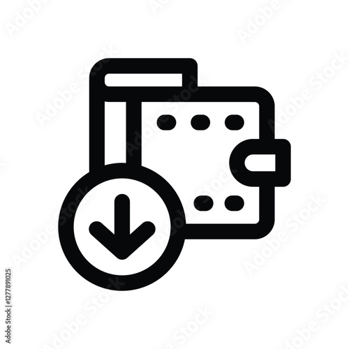 withdraw line icon. Clean and minimalist vector icon for websites, mobile apps, presentations, and logos. Fully scalable and customizable for any project.