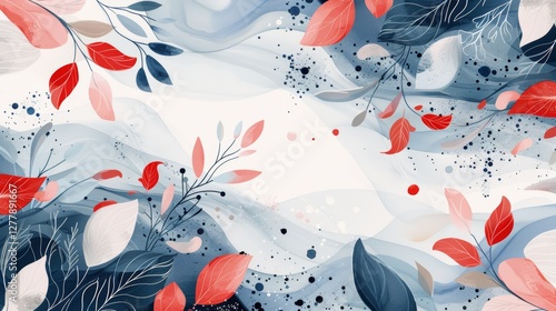 Abstract floral frame with flowing background, perfect for invitations or prints