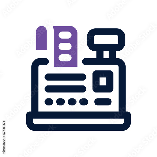 cash register dual tone icon. Sleek and modern vector icon for websites, mobile apps, marketing materials, and corporate design. Fully scalable and ready to use.