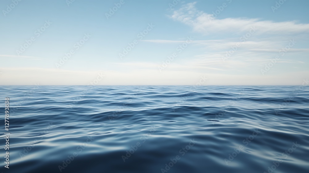 Obraz premium Serene Ocean Waves Under a Calm Sky