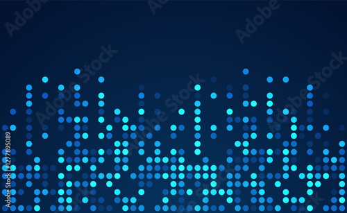 Digital technology background. Digital data dots blue pattern pixel background