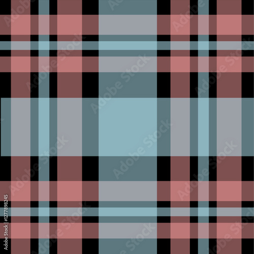 tartan plaid patterns featuring classic checkered designs in black, muted pink, and blue tones. Ideal for textile prints, digital backgrounds, scrapbooking, and fashion design.