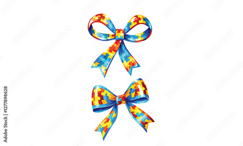 autism bow vector
